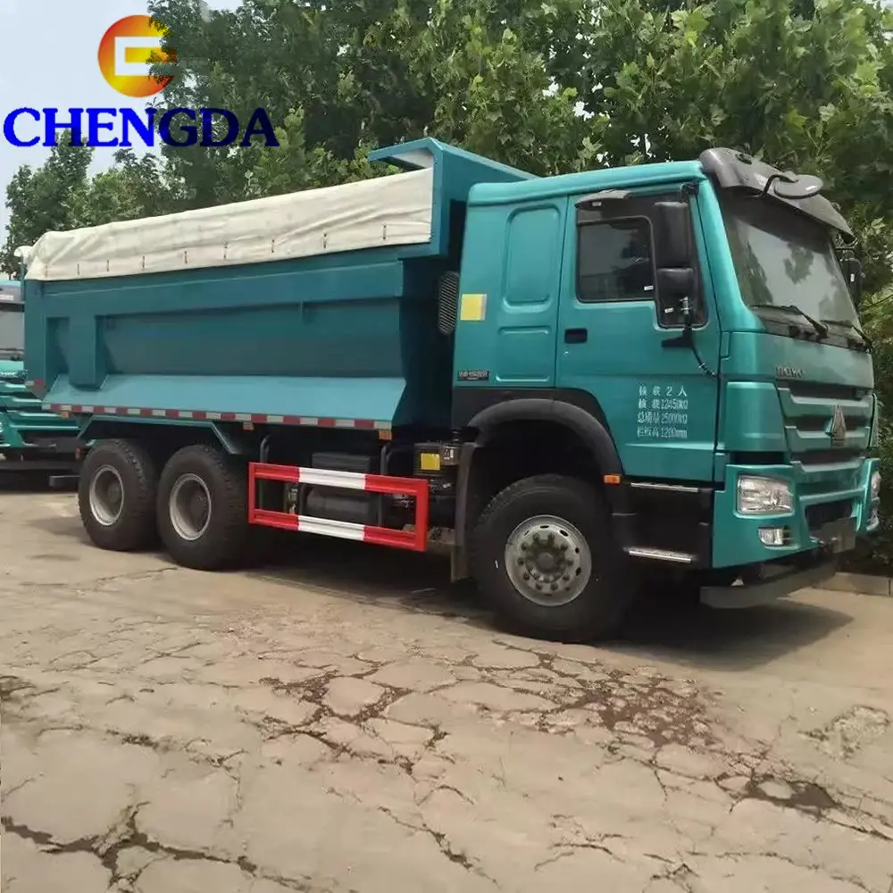 Sino Howo 6X4 375hpสภาพดีใช้รถบรรทุกกานารถบรรทุกราคา