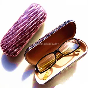 Caja de gafas ostentosas de cristal a la moda, funda para gafas