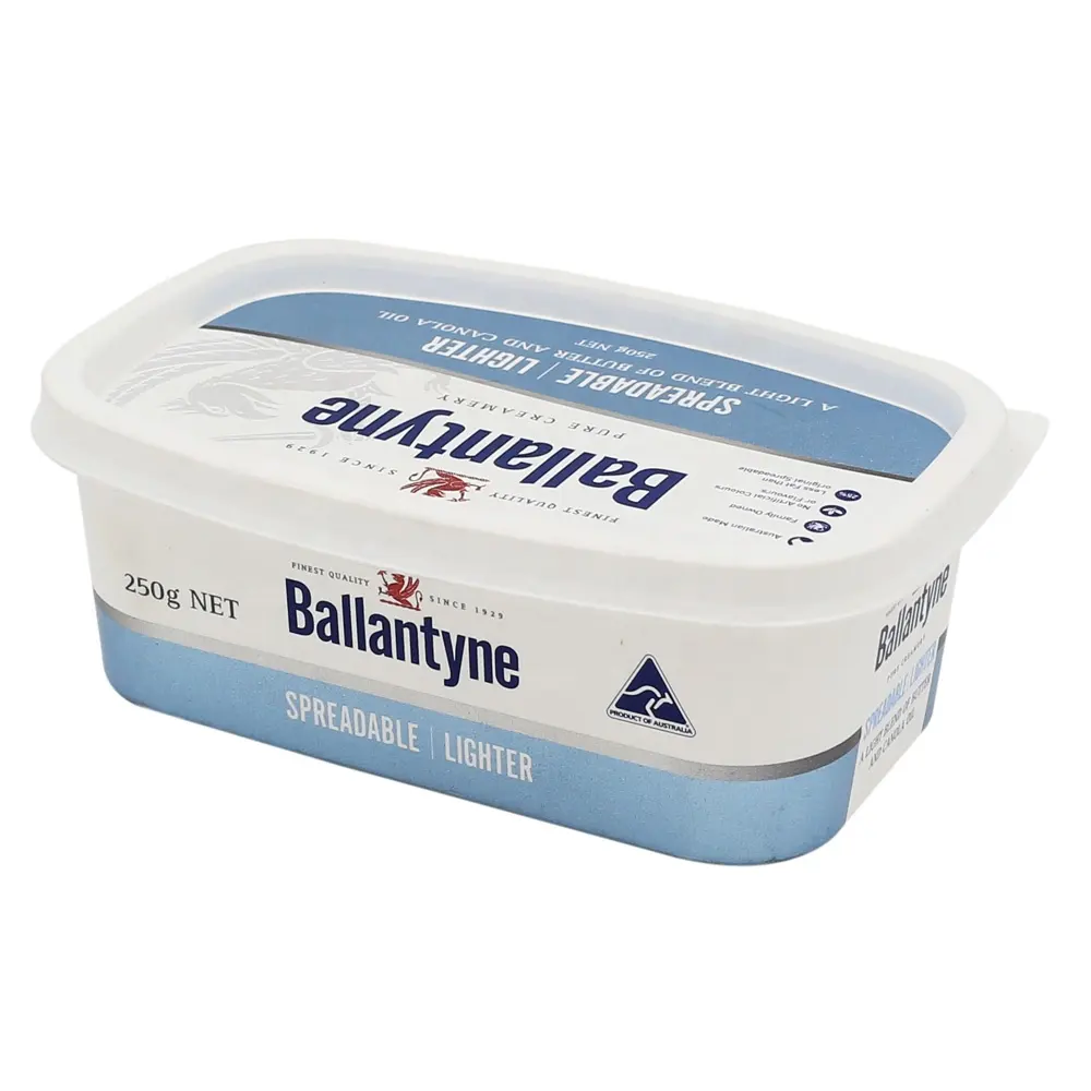 Conteneur de beurre jetable en plastique pp, logo personnalisé écologique 250g, rectangle, emballage IML, stockage des aliments, 50 pièces