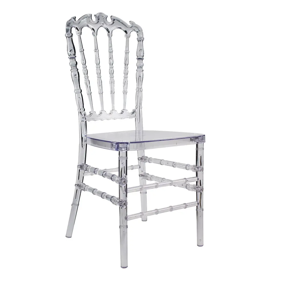 명확한 수지 투명한 결혼식 및 당 나폴레옹 크라운 수정같은 의자