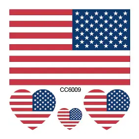 CC6009/Kit Tato Temporer Bendera Amerika, Tato Temporer Bendera AS