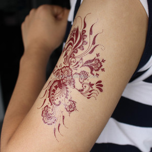 Belleza etiqueta 2016 <span class=keywords><strong>Henna</strong></span> flecha cadena oro plata hoja láser holográfico metálico <span class=keywords><strong>temporal</strong></span> tatuaje Flash Diseño proveedor - Product Image 1
