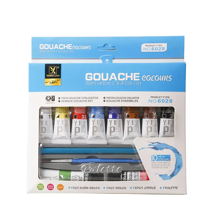 Giorione – ensemble de peinture acrylique aquarelle 10 couleurs avec pinceau pour étudiants, vente en gros