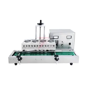 Automatic jar glass plastic bottle induction aluminum foil sealing machine