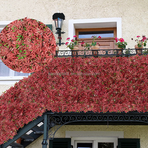 Laurel Red Sintética Bokeh Artificial <span class=keywords><strong>Planta</strong></span> <span class=keywords><strong>Planta</strong></span> Plástica Cerca Jardín Decoración Al Aire Libre - Product Image 1