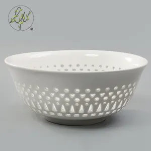 中国の特別な中空白磁のスープボウル