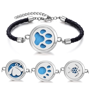 Hecho a mano personalizado de acero inoxidable de cuerda roja aromaterapia aceite esencial de Perfume pulsera difusor - Product Image 3