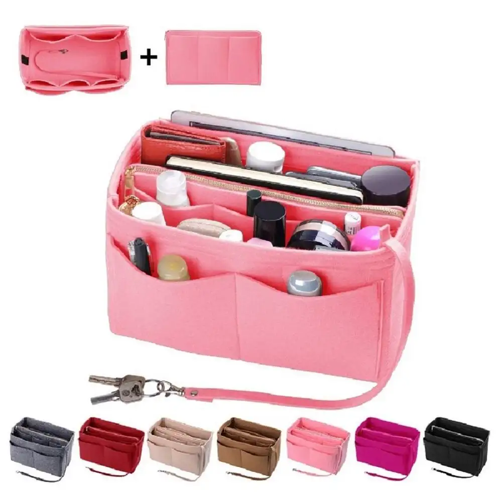 China Factory Felt Purse   Tote Bag Organizer Insert / Multi-Pocket Handbag Organizer / Felt Bag In Bag