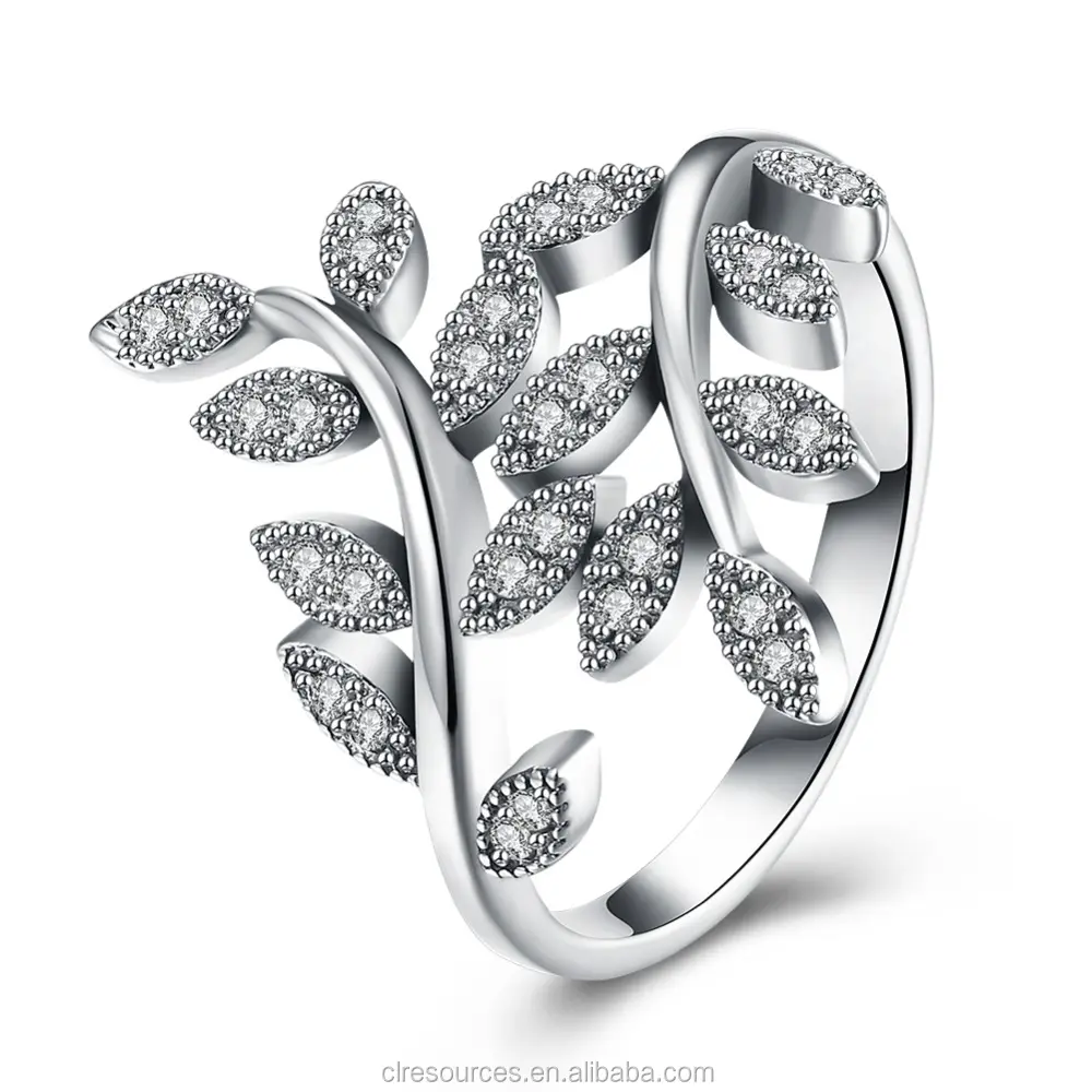 Оливковых листьев кольцо мульти драгоценный камень 925 Серебряные кольца ветви дерева в форме кольца