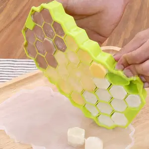 37 cubos de hielo de nido de abeja de forma DIY Pops molde helado moldes yogur caja de refrigerador trata congelador herramientas