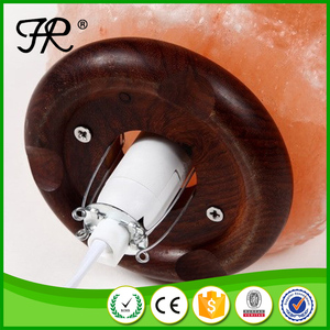 <span class=keywords><strong>Resplandor</strong></span> del himalaya Sal de Roca Lámpara con Base De Madera Tallada A Mano - Product Image 5