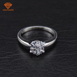 Bague moissanite <span class=keywords><strong>super</strong></span> blanche 1 carat Fashion Classic en bagues bijoux en argent 925 - Product Image 6