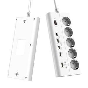 Châu Âu 5 Gang USB Power Strip Surge Protector Sạc Nhanh 3.0 Cổng USB EU Mở Rộng Ổ Cắm 5 Outlet 5 Usb EU Cắm Power Board - Product Image 4