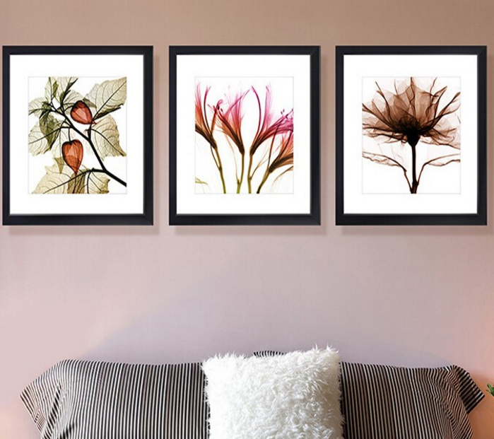 Estilo simple botánico enmarcado arte de la pared para la decoración