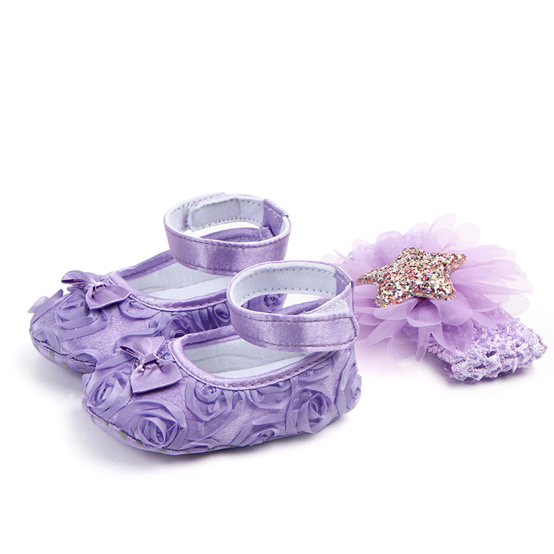 New beautiful baby shoes and hairband one set