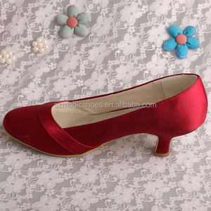 Chaussures en tissu <span class=keywords><strong>rouge</strong></span> vin à talons bas - Product Image 4