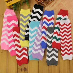 Newest Christmas Zig Zag Cotton Chevron Baby Leg Warmers For Girls