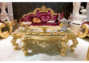 Juego de Sofás de Salón Estilo Real Italiano, Muebles de Salón de Diseño de Cisne de Lujo, Sofá de Color Brillante con Tallado Delicado - Product Image 3