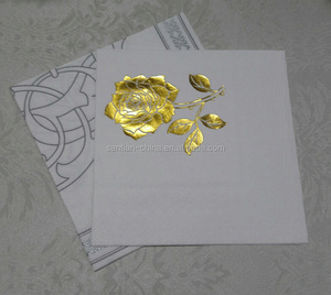 Santian Custom oro metallizzato <span class=keywords><strong>argento</strong></span> stampato usa e getta <span class=keywords><strong>tovaglioli</strong></span> <span class=keywords><strong>di</strong></span> <span class=keywords><strong>carta</strong></span> 2-3Ply legno vergine morbida scatola <span class=keywords><strong>di</strong></span> tessuto stile cena - Product Image 5