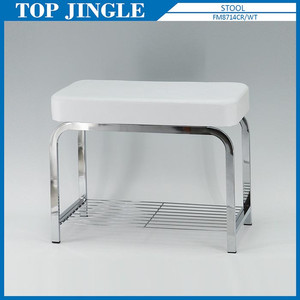 Tabouret simple en fil métallique de salle de bain de couleur blanche utile - Product Image 5