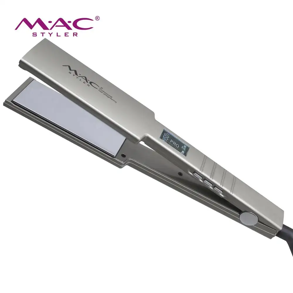 Rvs Spiegel Mode Stijltang Titanium Plaat Ergonomische Handvat Professionele Salon Flat Iron Stijltang