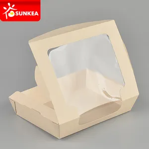 Bamboo fibre bamboo pulp paper salad box with window