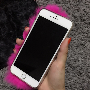 Custodia per Telefono alla Moda con Testa di Volpe in Cristallo e Pelliccia per iPhone 6 6s - Product Image 3