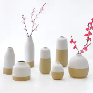 Casa deco branco um marrom dois coloridos moderno vasos de flores de cerâmica
