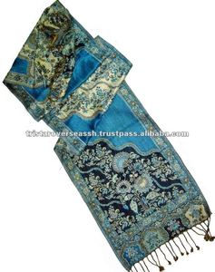 High Quality Viscose Jacquard Fancy <b>Scarf</b> Blue <b>Black</b> Muffler Hat & Glove Sets Fashionable Accessories for Girls - Product Image 2