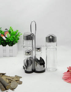 Lọ Thủy Tinh Đựng Dầu Ô Liu Và Giấm Chai Lọ Muối Và Hạt Tiêu Có Giá Đỡ - Product Image 2