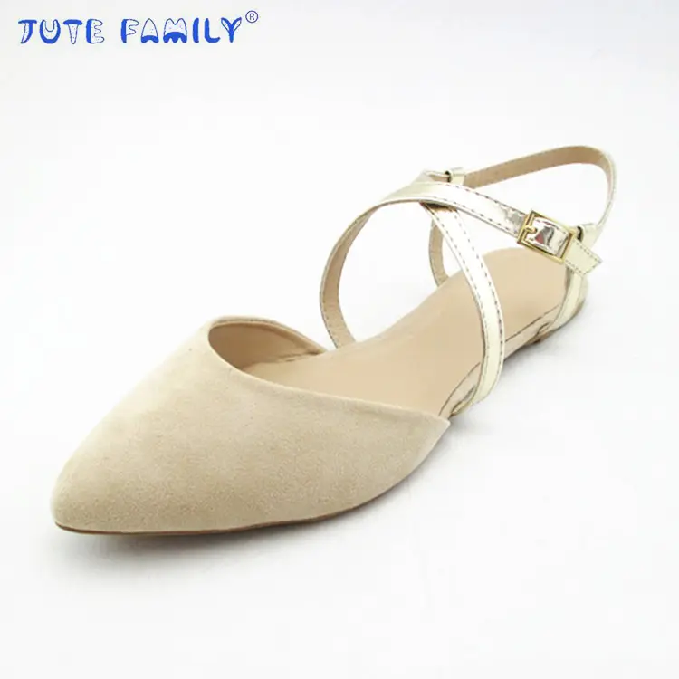 Summer Women Flats Pointed Toe Ankle Strap Ballerina Shoes