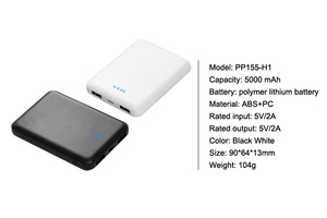 ミニパワーバンク5000MahウルトラスリムパワーバンクデュアルUSB外部バッテリーパックポータブル充電器短納期ギフトパワーバンク