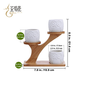 Gros bambou 3 niveau en bois <span class=keywords><strong>massif</strong></span> pot de fleur stand plateau support de support - Product Image 6