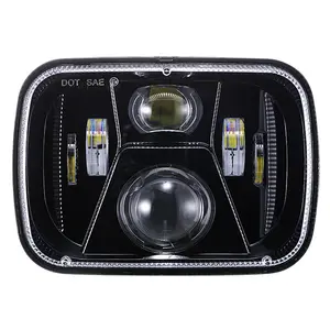 5X7" square led headlight for semi-truck heavy duty truck 5X7inch retangular headlamp for truck pickup vehicle