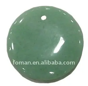 50mm ronda Aventurina verde semipreciosa piedra colgante