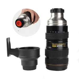 Stainless Steel Camera Lens Shaped Portable Travel Thermos Water Bottle