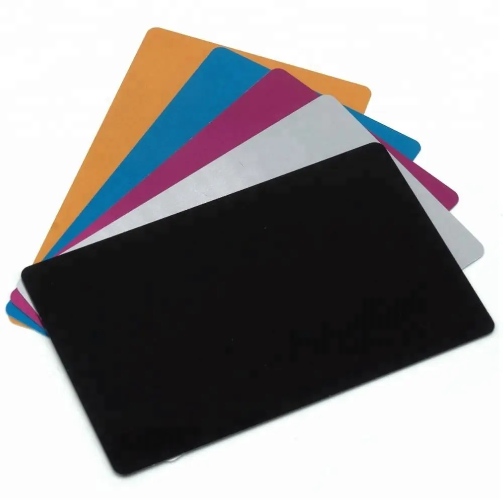 סיטונאי צבעוני אלומיניום/נחושת/פליז/נירוסטה ריק כרטיסי מתכת שחור שם עסק כרטיס ריק מתכת אשראי כרטיס