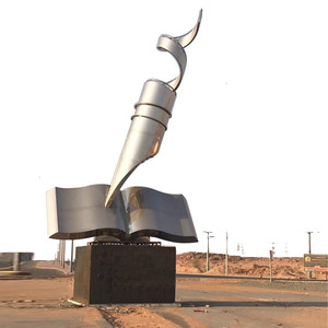 Personnalisé moderne parc affichage métal art stylo et livre connaissances décorations paysage urbain extérieur public statue sculpture - Product Image 1