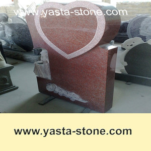 Недорогая надгробия из фиолетового гранита в форме сердца - Product Image 3