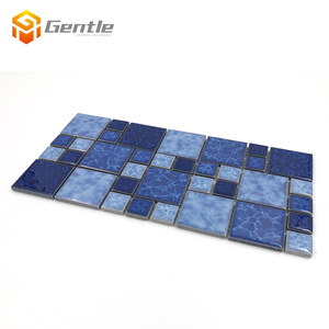 En gros brillant mosaïque 306x306 bleue émaillée en céramique mosaïque carreaux de <span class=keywords><strong>piscine</strong></span> - Product Image 3