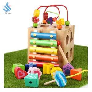 YF-M624 도매 교육 인기있는 multifunction 나무 bead 미로 나무 music 구 toy 대 한 kids