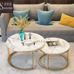 <span class=keywords><strong>Mesa</strong></span> de centro de mármol redondo para sala de estar, conjunto de <span class=keywords><strong>mesa</strong></span> moderna de acero inoxidable dorado, <span class=keywords><strong>mesa</strong></span> de espera para club, venta al por mayor - Product Image 6