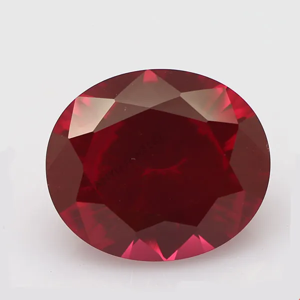 Facetas de corindón rojo oval en forma de 1 quilates ruby venta al por mayor de rubí sintético