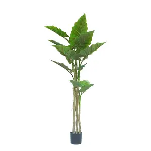 home decoration accessories modern artificial tree leaves taro bonsai tree