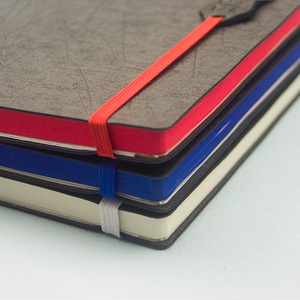 Venta al por mayor funcional logotipo personalizado elástico banda de cuero de la PU cuaderno de tapa dura con borde de color - Product Image 4