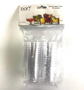 Tasses de fête en plastique à mur unique 1oz 24 pièces <span class=keywords><strong>Vaisselle</strong></span> pour verres liquides Ustensiles de cuisine Matériau PS - Product Image 1