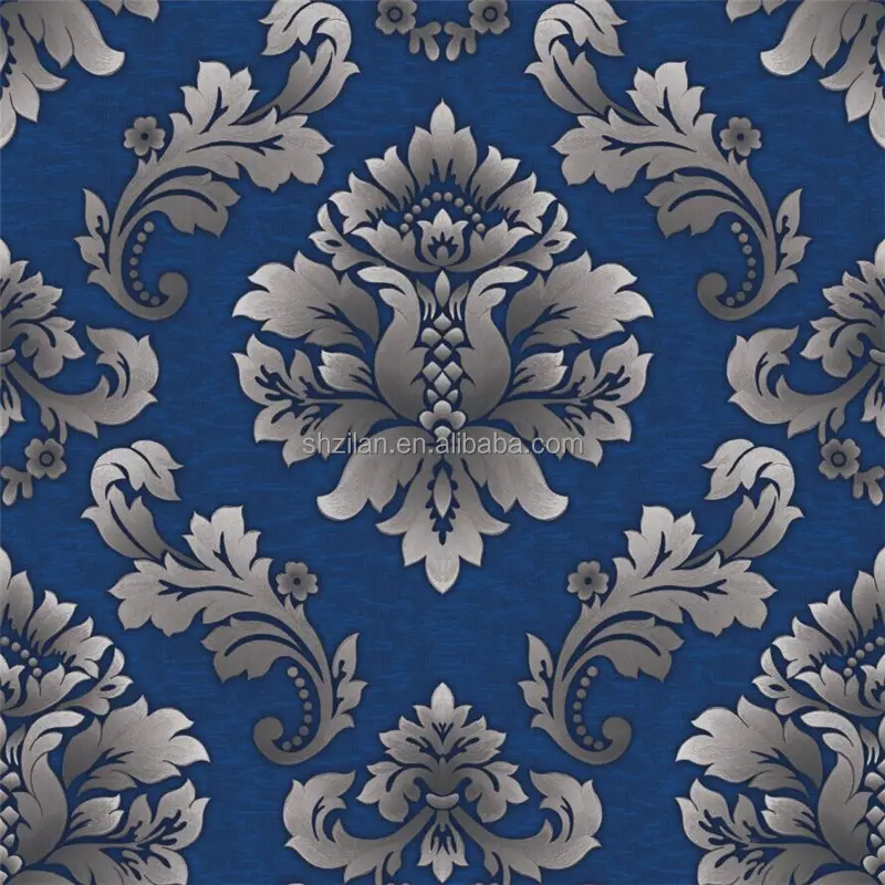 pvc damask wallpaper for decor home