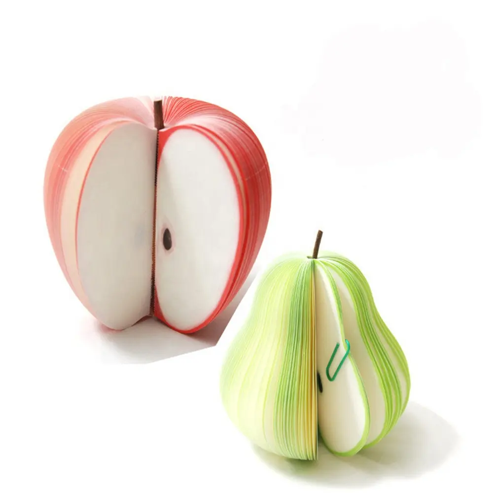 Promotie Afdrukken Fruit Vormige Memoblokjes 3d Apple Fruit Vormige Notitie