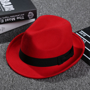 D1204 High Quality Winter Women <strong>Men</strong> Panama Wool Bowknot Top Jazz <strong>Fedora</strong> <strong>Hat</strong> - Product Image 5