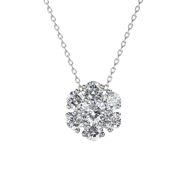Brass With 18k White Gold Plated Luxury Brand Inspired Necklace